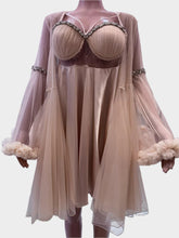 فستان نوم فاخر بلون البيج - ASTKNAN