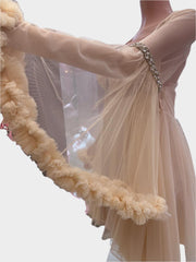 فستان نوم فاخر بلون البيج - ASTKNAN