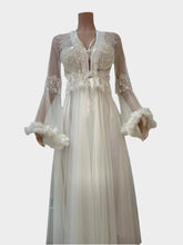 فستان نوم أبيض شيفون - ASTKNAN