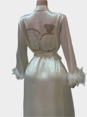 روب عروسة أبيض ستان لولي ذهبي +فضي - ASTKNAN