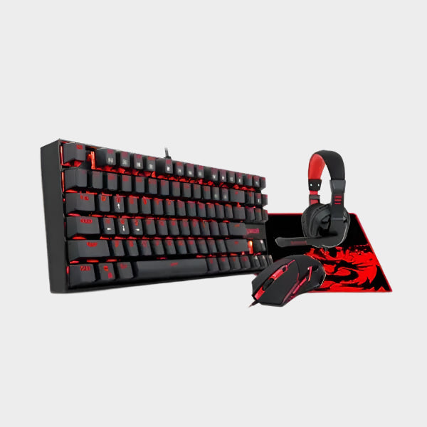 لوحة مفاتيح وسماعات راس و ماوس وماوس باد REDRAGON GAMING ESSENTIALS K552 BB