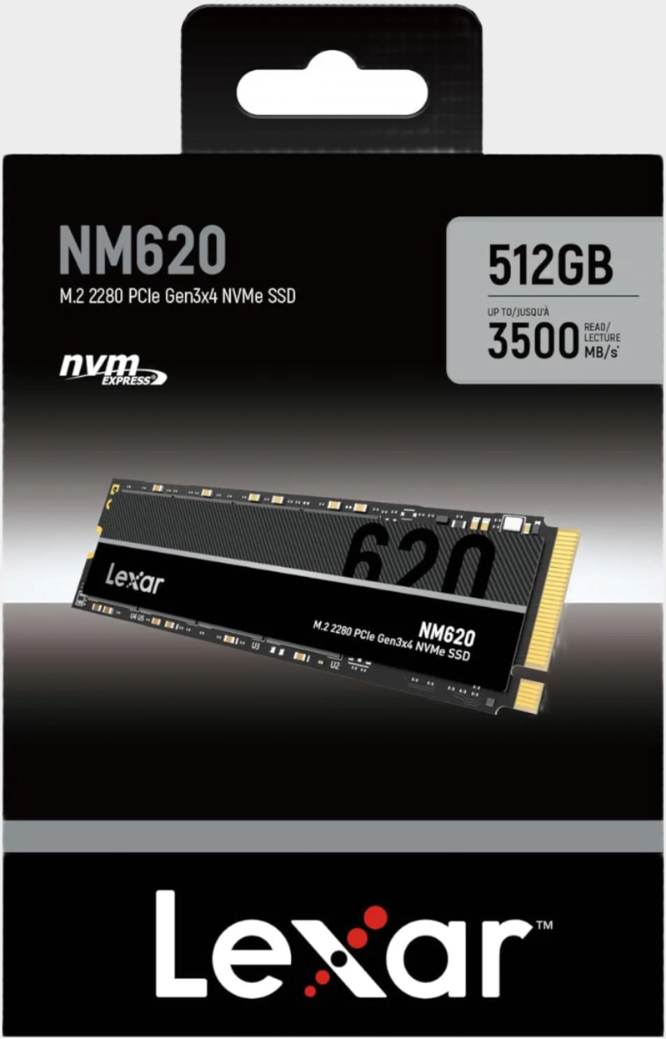 LEXAR NM620 M.2 2280 PCIe Gen3x4 NVMe 512GB قرص تخزين داخلي